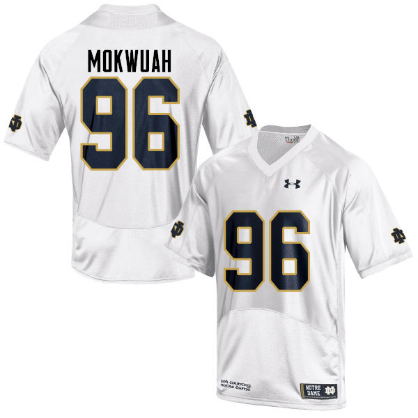 Men's NCAA Notre Dame Fighting Irish #96 Pete Mokwuah Stitched College Under Armour Authentic White Football Jersey LW10X10VD